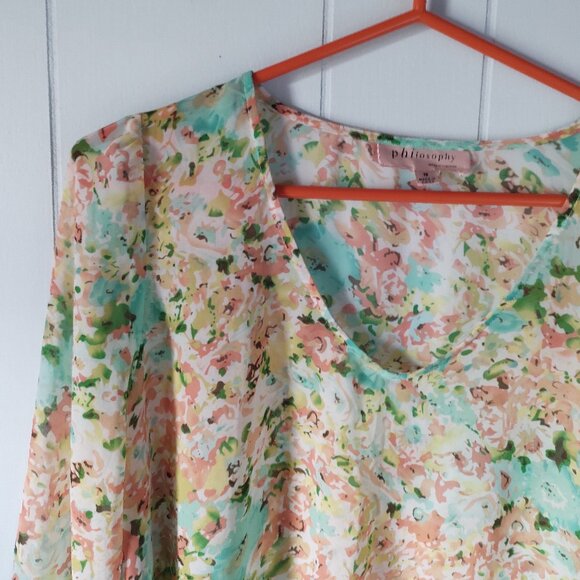 Philosophy Multicolour Sheer Long Sleeve Blouse - Picture 4 of 7